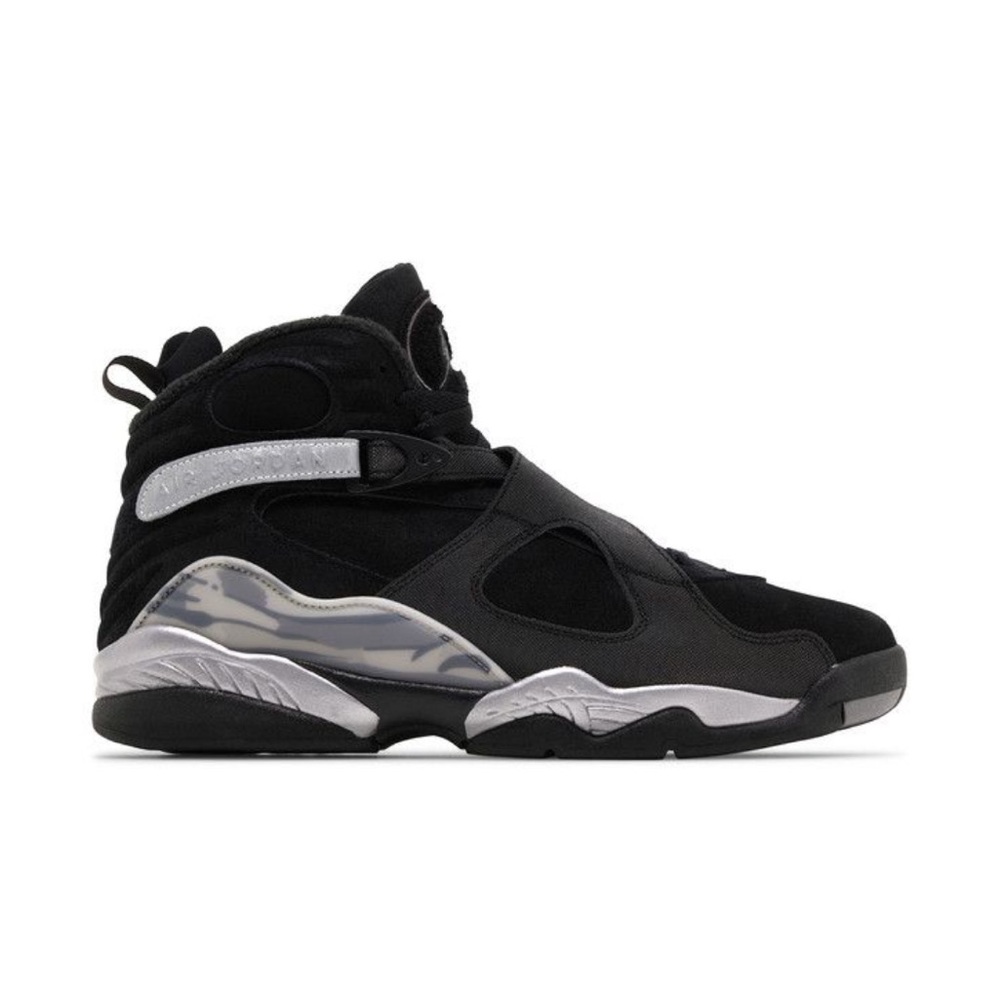 Jordan Black and Silver Athletic Shoes